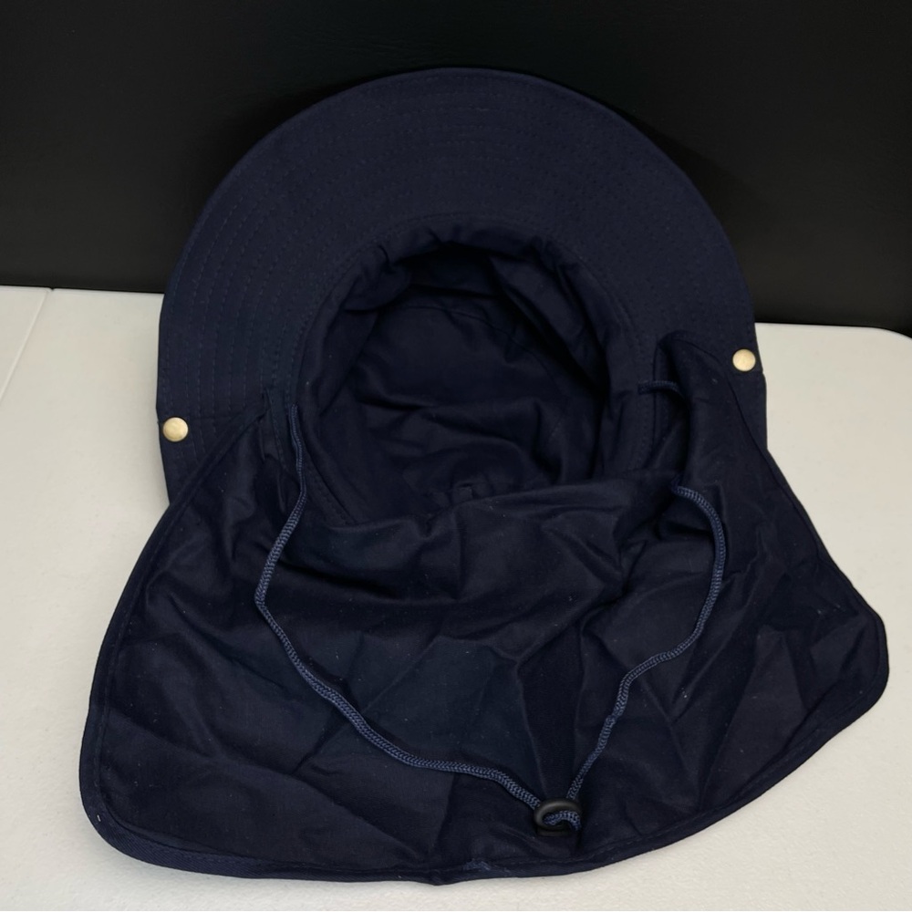 Summer Boonie Hat with Neck Flap, Wide Brim, Sun Protection Navy - Picture 6 of 6